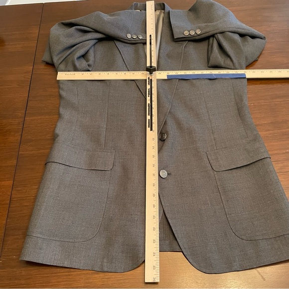 Sansabelt Jaymar Ruby 44R Blazer Patch Pockets Gray Silver Metal Buttons Crown - Picture 9 of 9